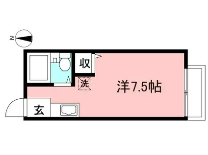 フォンテーヌ(ワンルーム/2階)の間取り写真