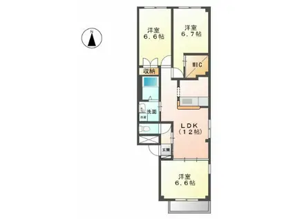 オリオン(3LDK/2階)の間取り写真
