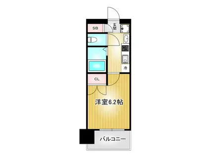 パルティール城西(1K/8階)の間取り写真