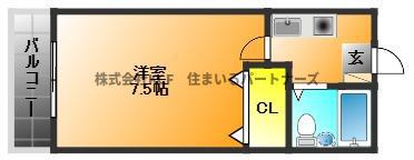 セレクトハイツ(1K/2階)の間取り写真
