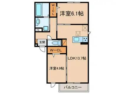 D-ROOM大久保(2LDK/3階)の間取り写真