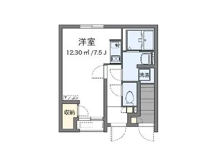 クレイノマイネスハイム(ワンルーム/1階)の間取り写真