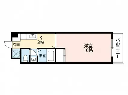 ジュネス宇品(1K/6階)の間取り写真