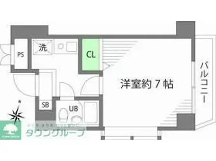 ピアクレスト千歳烏山(1K/4階)の間取り写真