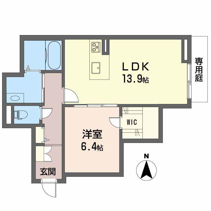 シャーメゾンクオリスタ(1LDK/1階)の間取り写真