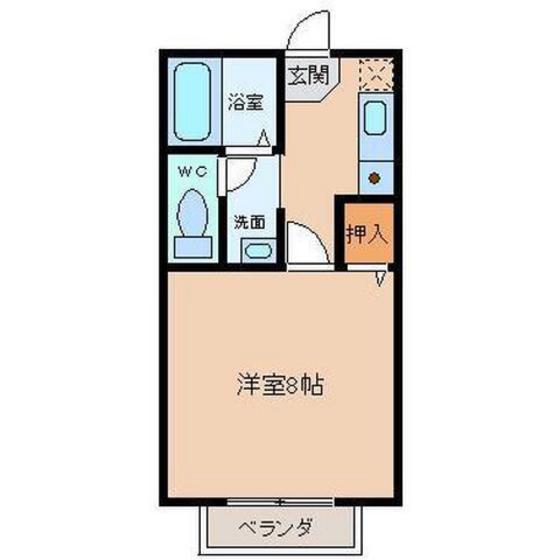 ベルビラ大日(1K/1階)の間取り写真