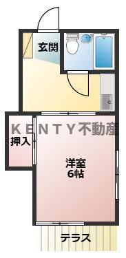 豊ハイム(ワンルーム/1階)の間取り写真