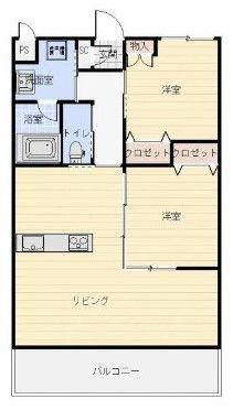 LA RIVIEREII(2LDK/2階)の間取り写真