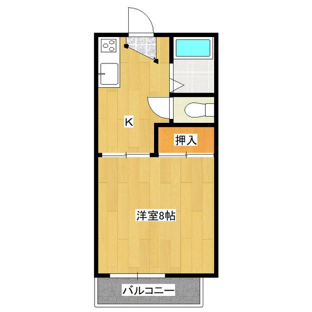コーポ綿引 10号棟(1K/2階)の間取り写真