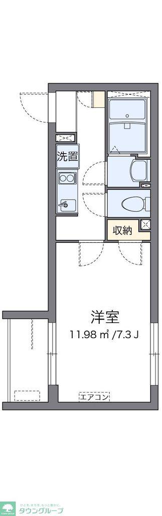 クレイノともすII(1K/3階)の間取り写真