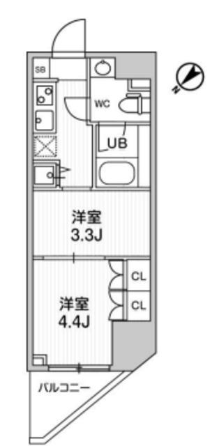 ARKMARK巣鴨STA(2K/11階)の間取り写真