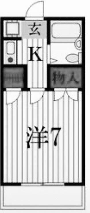 ベルシティ(1K/6階)の間取り写真