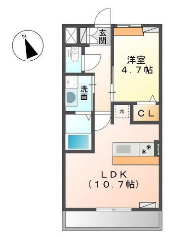 ロイヤル パピヨン(1LDK/1階)の間取り写真