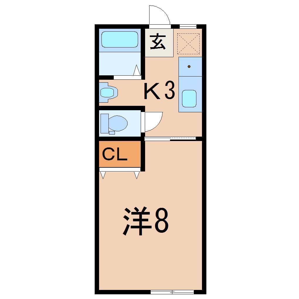 RENOVA南福島(1K/2階)の間取り写真