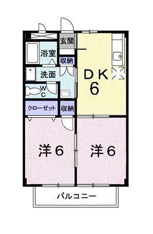 ジュラン清水(2DK/2階)の間取り写真