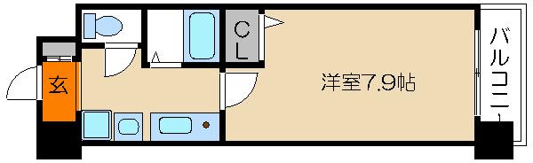 プレサンス京大南(1K/2階)の間取り写真