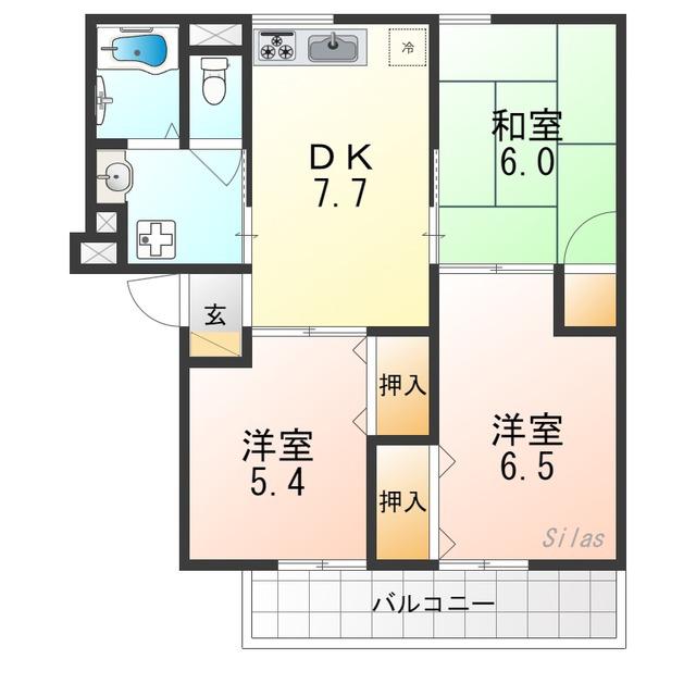 アルス・シンコー(3DK/2階)の間取り写真
