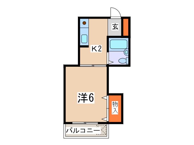 メゾンはしもと(1K/1階)の間取り写真