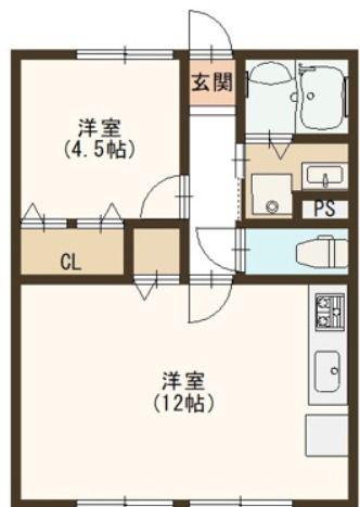 シティハイムジュエリーA(1LDK/2階)の間取り写真