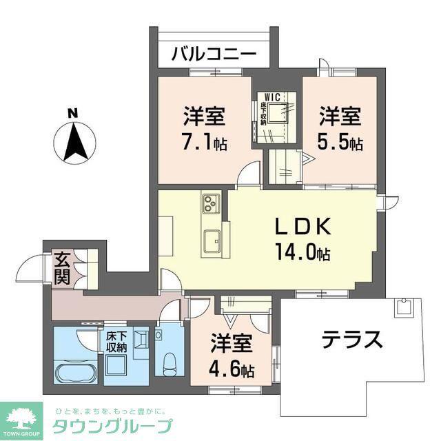 クオリスタ(3LDK/1階)の間取り写真