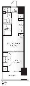レジディア新御徒町(1DK/3階)の間取り写真