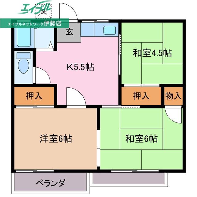 コーポ紫苑(3K/2階)の間取り写真