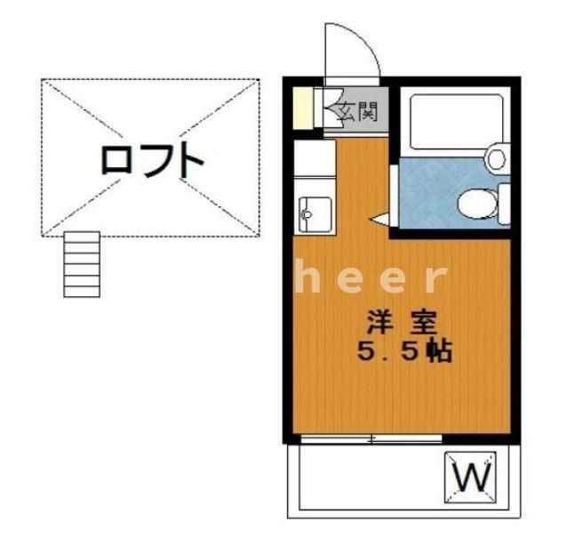 RSKコーポ(ワンルーム/1階)の間取り写真