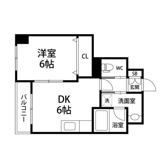 カラーズガーデン榴岡(1DK/4階)の間取り写真