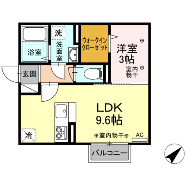 T.ハイツ豊田町(1LDK/2階)の間取り写真