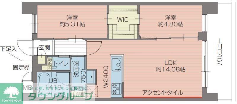 プレジオ北綾瀬ASIAN(2LDK/3階)の間取り写真