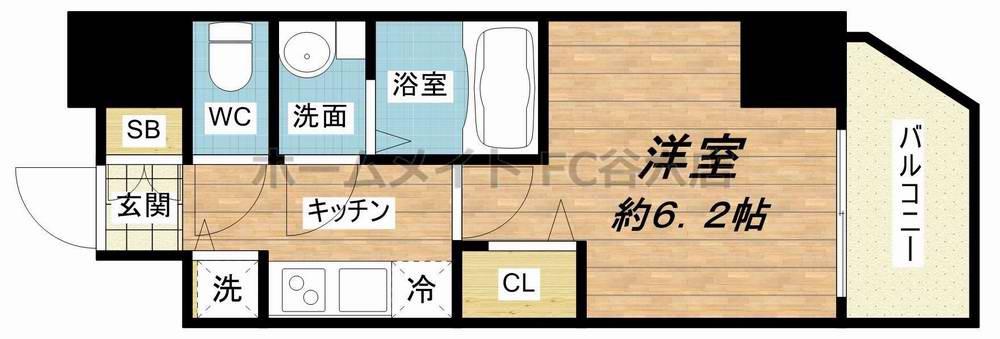 プレサンス心斎橋クオーレ(1K/4階)の間取り写真