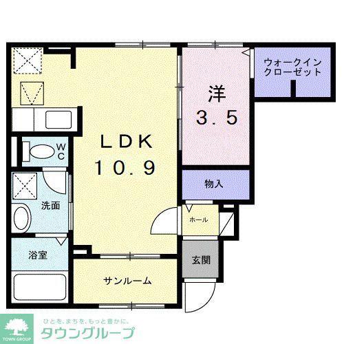 カーサ・ヴェルデ(1LDK/1階)の間取り写真