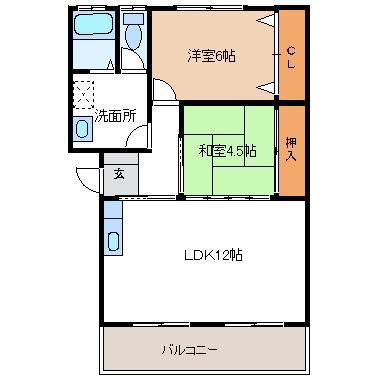 パルクシャルマン(2LDK/2階)の間取り写真