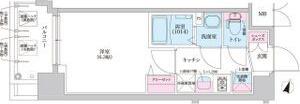プレサンスブルーム東三国(1K/3階)の間取り写真