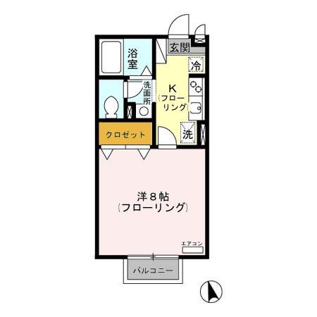 エクセレントタウン・村井A(1K/1階)の間取り写真