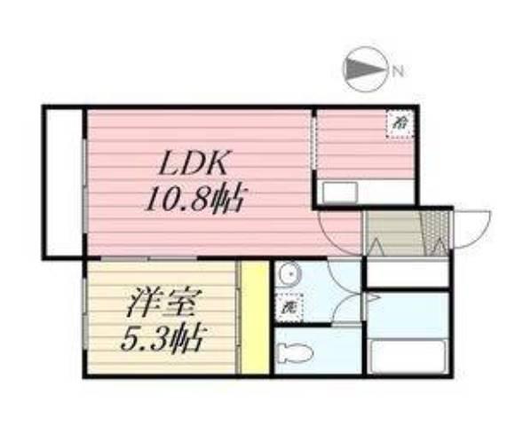 エムズ911(1LDK/3階)の間取り写真