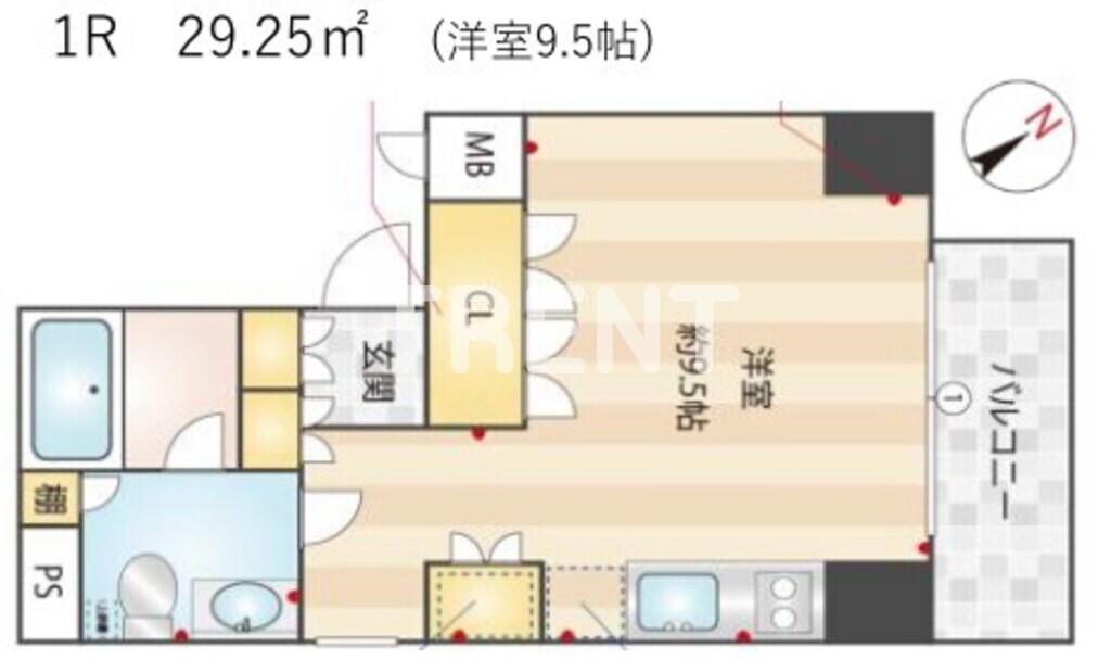 イースト秋葉原(ワンルーム/11階)の間取り写真