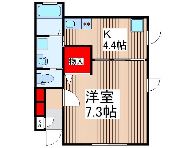 センターポイントKII(1K/1階)の間取り写真