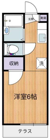 シャンテキシ(1K/1階)の間取り写真
