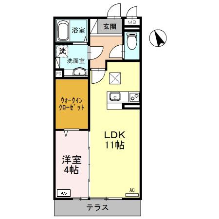 フェリーチェ(1LDK/1階)の間取り写真