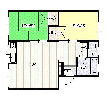 マルベリー・マンション(2LDK/2階)の間取り写真