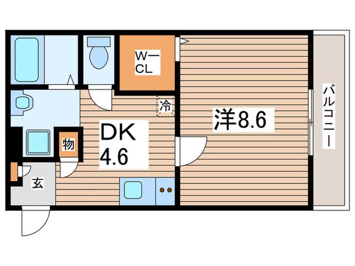 メルヴェイユIZUMI(1DK/1階)の間取り写真