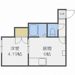 PLAZA 北斗(1DK/2階)の間取り写真