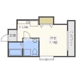 BLUE BEE玉造(1K/3階)の間取り写真