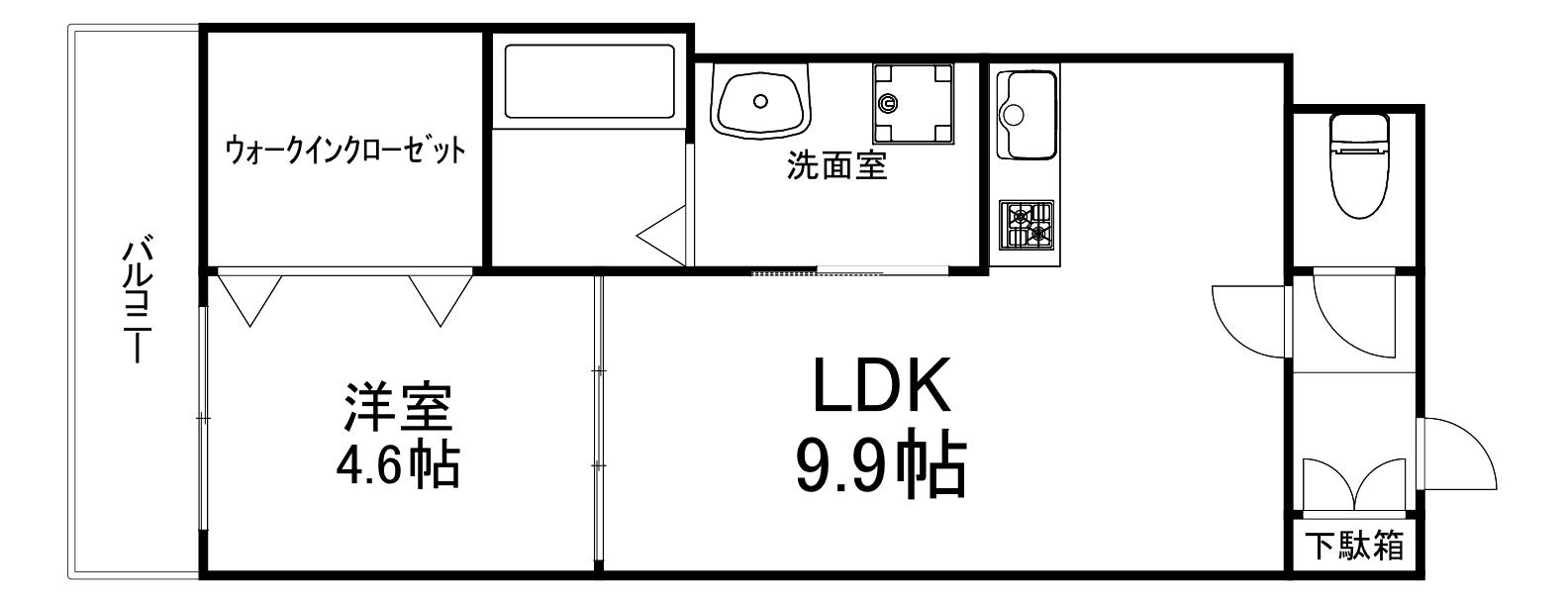 メゾン・ド・ノワ・森之宮(1LDK/4階)の間取り写真