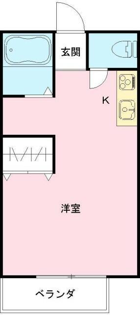 カーサ ドマーニ(ワンルーム/1階)の間取り写真