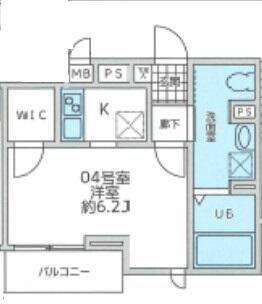 フルールバロン八王子(1K/1階)の間取り写真