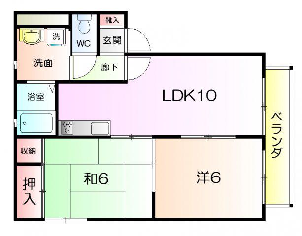 DAIKENN浜寺南町(2LDK/2階)の間取り写真