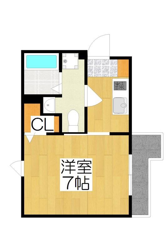 COLTS一乗寺(1K/2階)の間取り写真