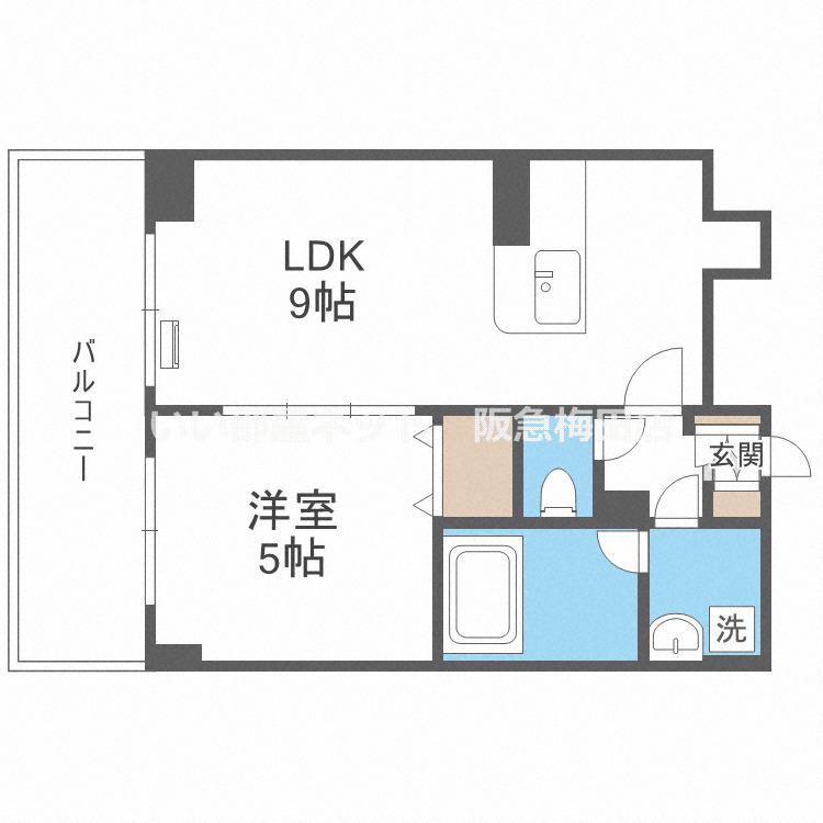CITY SPIRE十三東(1LDK/2階)の間取り写真